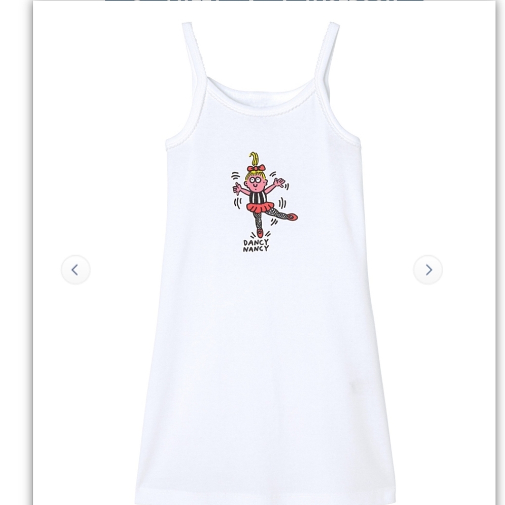 Petite Bateau Robe a Betelles girls' white sleeveless dress size 5